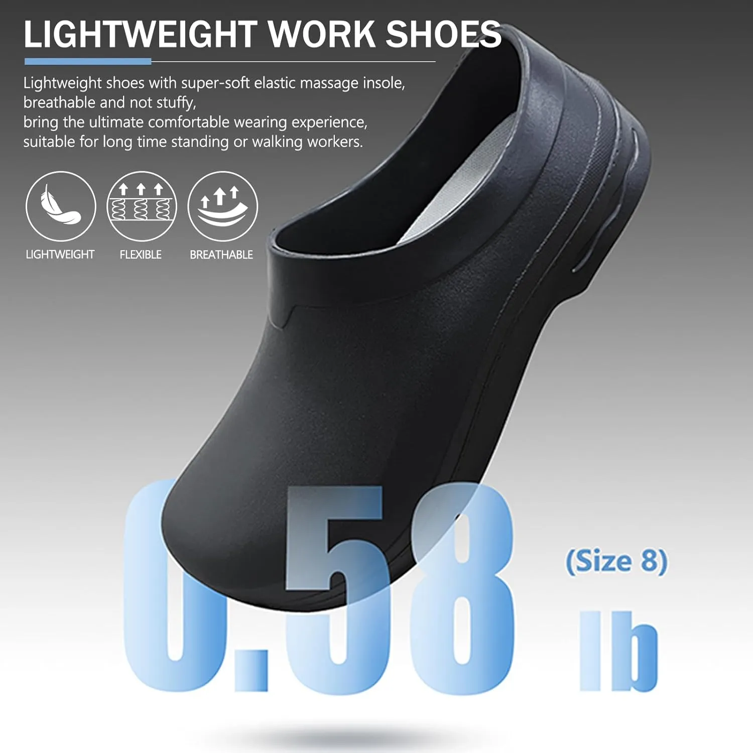 Mens Clogs Non Slip Chef Shoes for Women Men Food Service Comfortable Water Resistant Unisex Nursing Nurse Shoes for Work Kitchen Restaurant