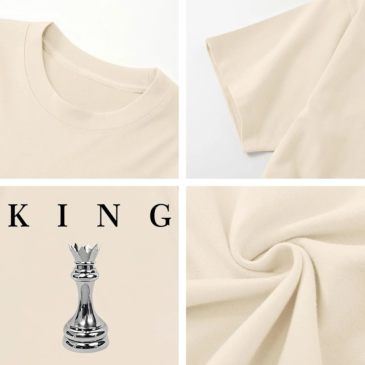 Men's King Chess Shirt Graphic Tees Designer Printed T Shirts for Men Urban Letter T-Shirt Streetwear