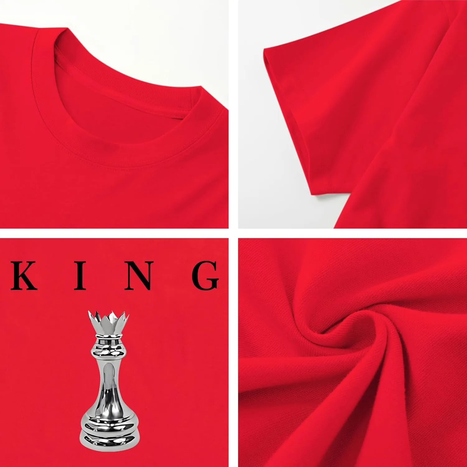 Men's King Chess Shirt Graphic Tees Designer Printed T Shirts for Men Urban Letter T-Shirt Streetwear