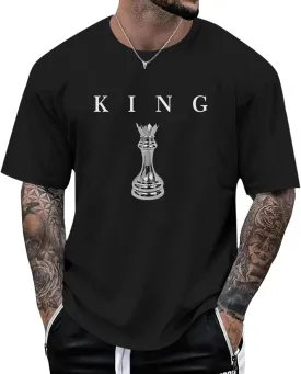 Men's King Chess Shirt Graphic Tees Designer Printed T Shirts for Men Urban Letter T-Shirt Streetwear
