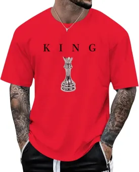Men's King Chess Shirt Graphic Tees Designer Printed T Shirts for Men Urban Letter T-Shirt Streetwear