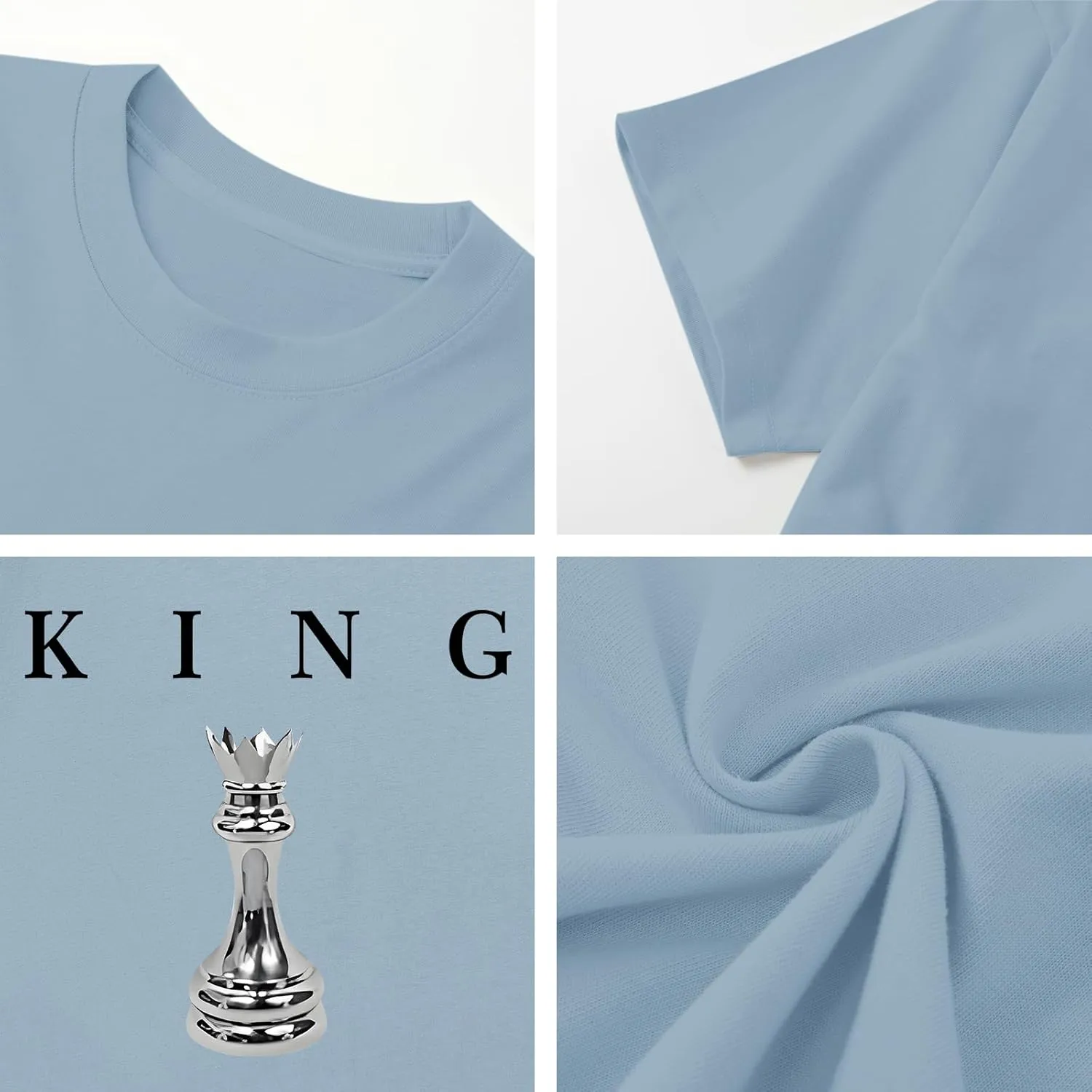 Men's King Chess Shirt Graphic Tees Designer Printed T Shirts for Men Urban Letter T-Shirt Streetwear