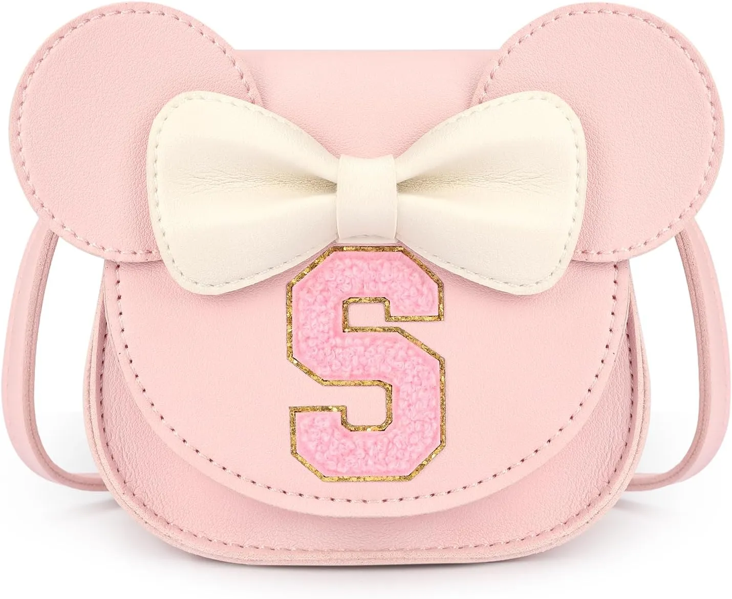 Mibasies Toddler Purse: Birthday Gift for Girls 3-8 - Little Kids Mini Mouse Ears Bow Purse (Pink S)