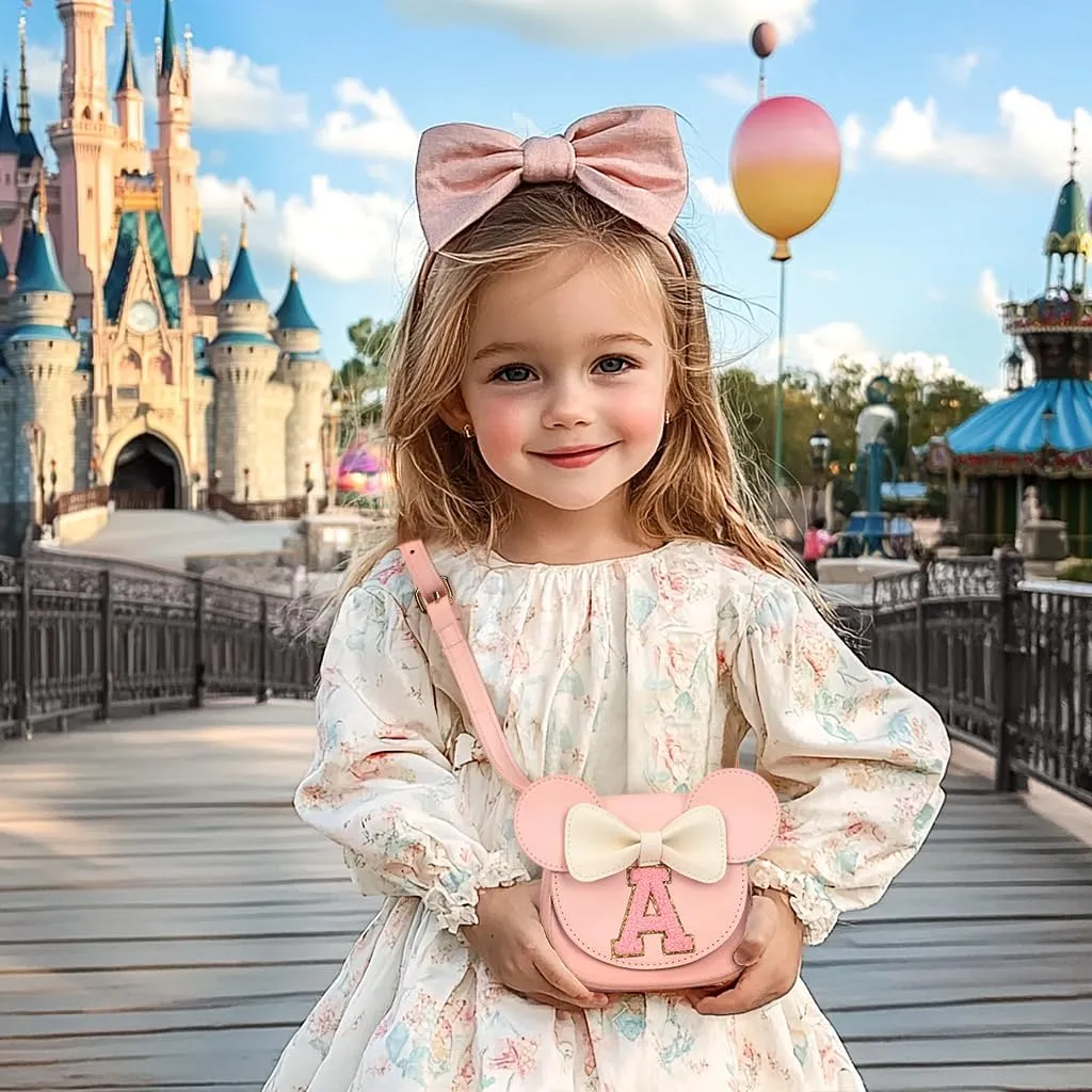 Mibasies Toddler Purse: Birthday Gift for Girls 3-8 - Little Kids Mini Mouse Ears Bow Purse (Pink S)