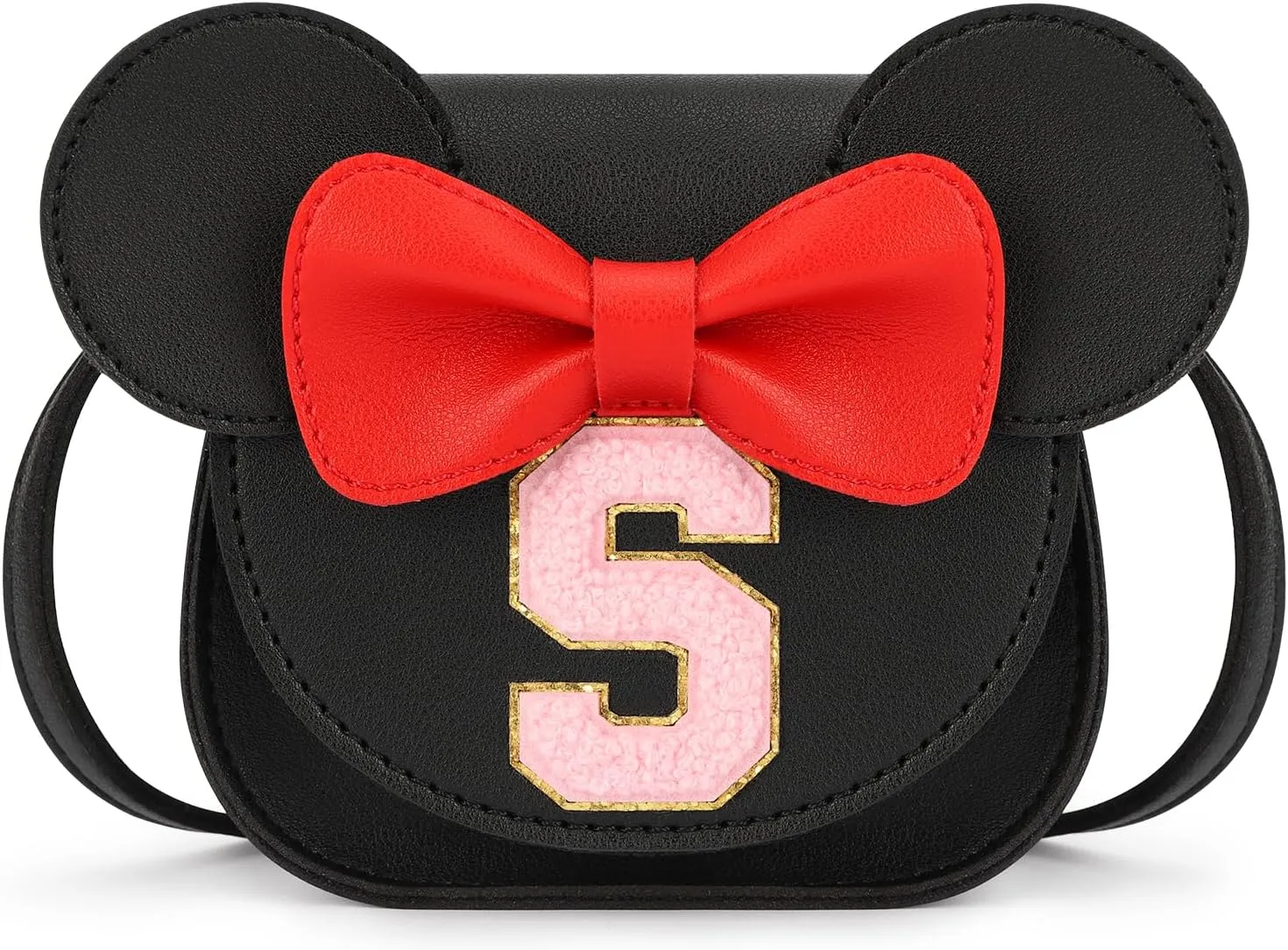 mibasies Toddler Purse Girl Gifts: Little Kids Gifts - Birthday Gifts for Girls 3-8 Mini Mouse Ears Bow Purse Black S