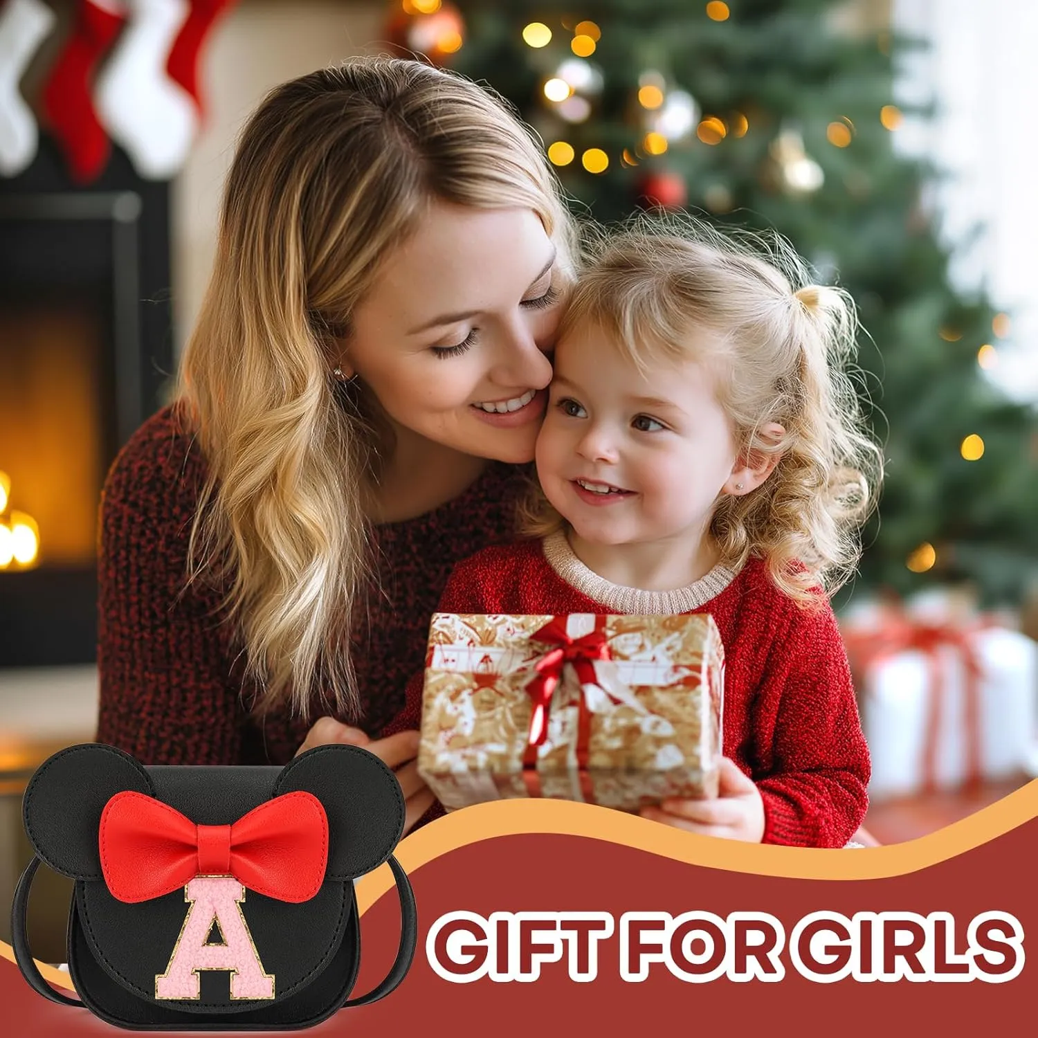 mibasies Toddler Purse Girl Gifts: Little Kids Gifts - Birthday Gifts for Girls 3-8 Mini Mouse Ears Bow Purse Black S