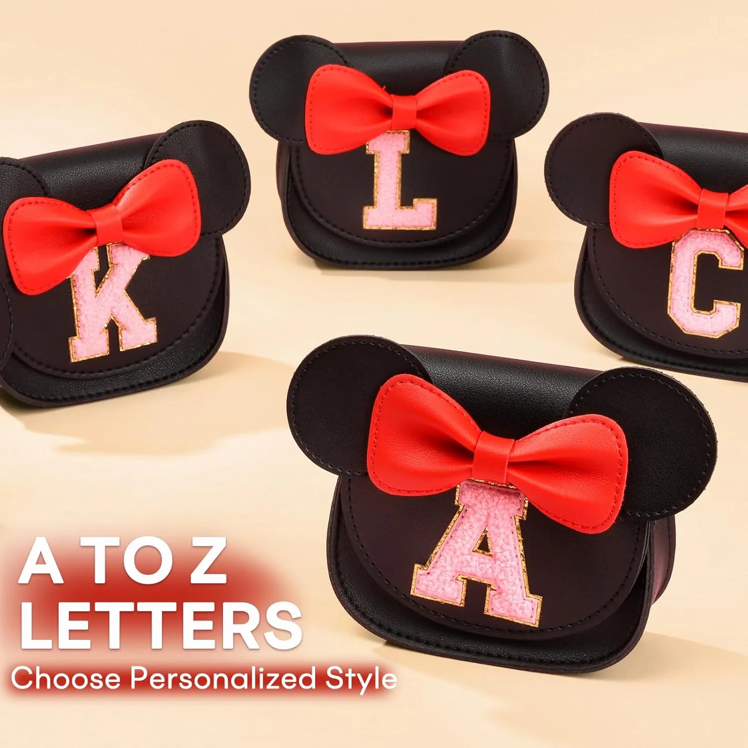 mibasies Toddler Purse Girl Gifts: Little Kids Gifts - Birthday Gifts for Girls 3-8 Mini Mouse Ears Bow Purse Black S