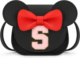 mibasies Toddler Purse Girl Gifts: Little Kids Gifts - Birthday Gifts for Girls 3-8 Mini Mouse Ears Bow Purse Black S