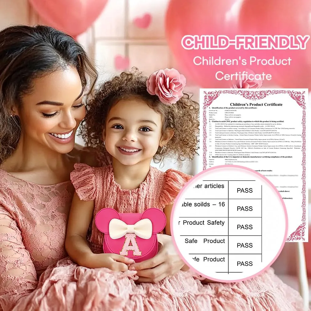 mibasies Toddler Purse Girl Gifts: Little Kids Gifts - Birthday Gifts for Girls 3-8 Mini Mouse Ears Bow Purse Hot Pink M
