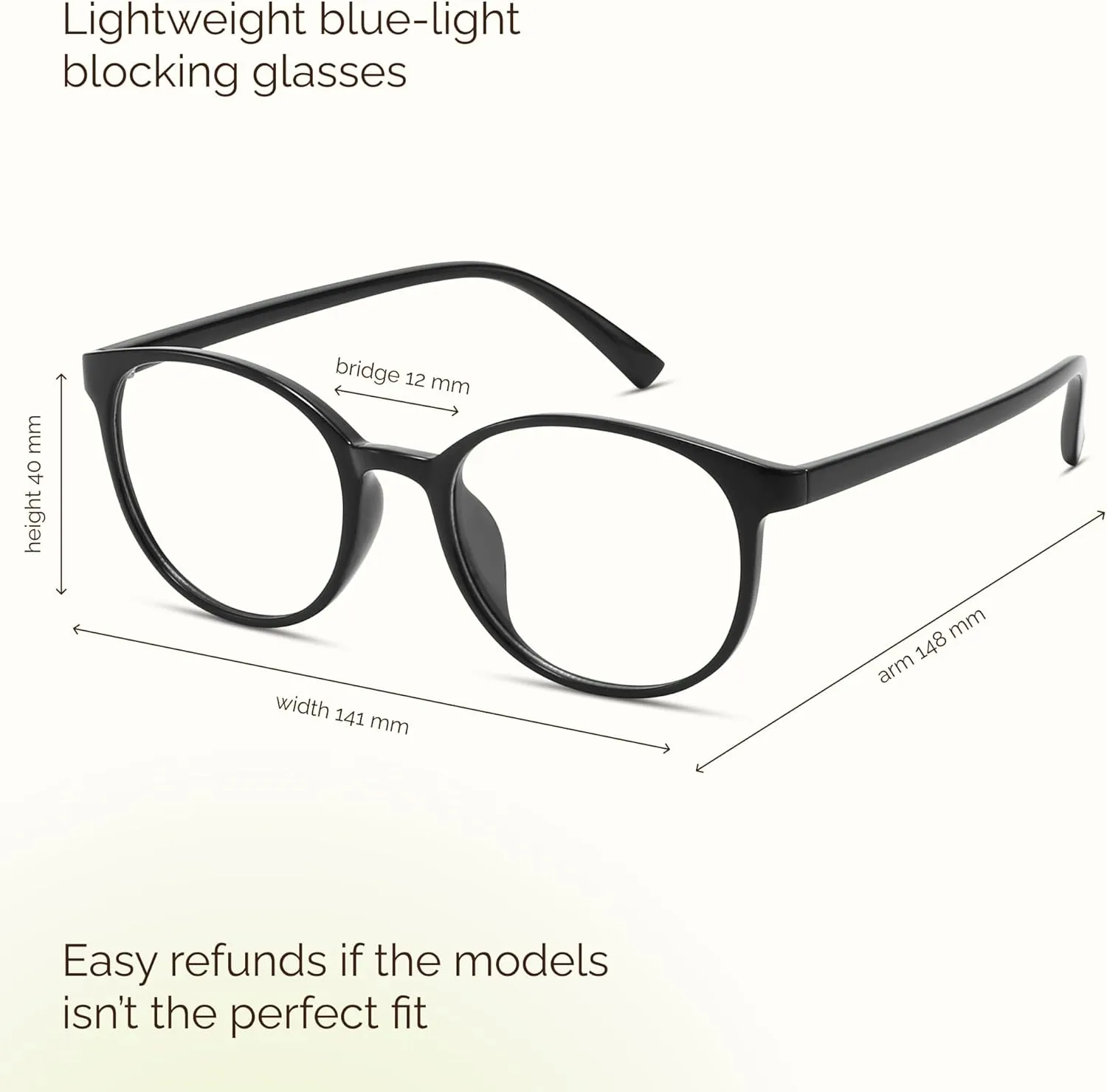 miyya Blue Light Blocking Glasses Women, Fashion Round Transparent Anti Blue Light Glasses with Anti Eyestrain & UV Glare