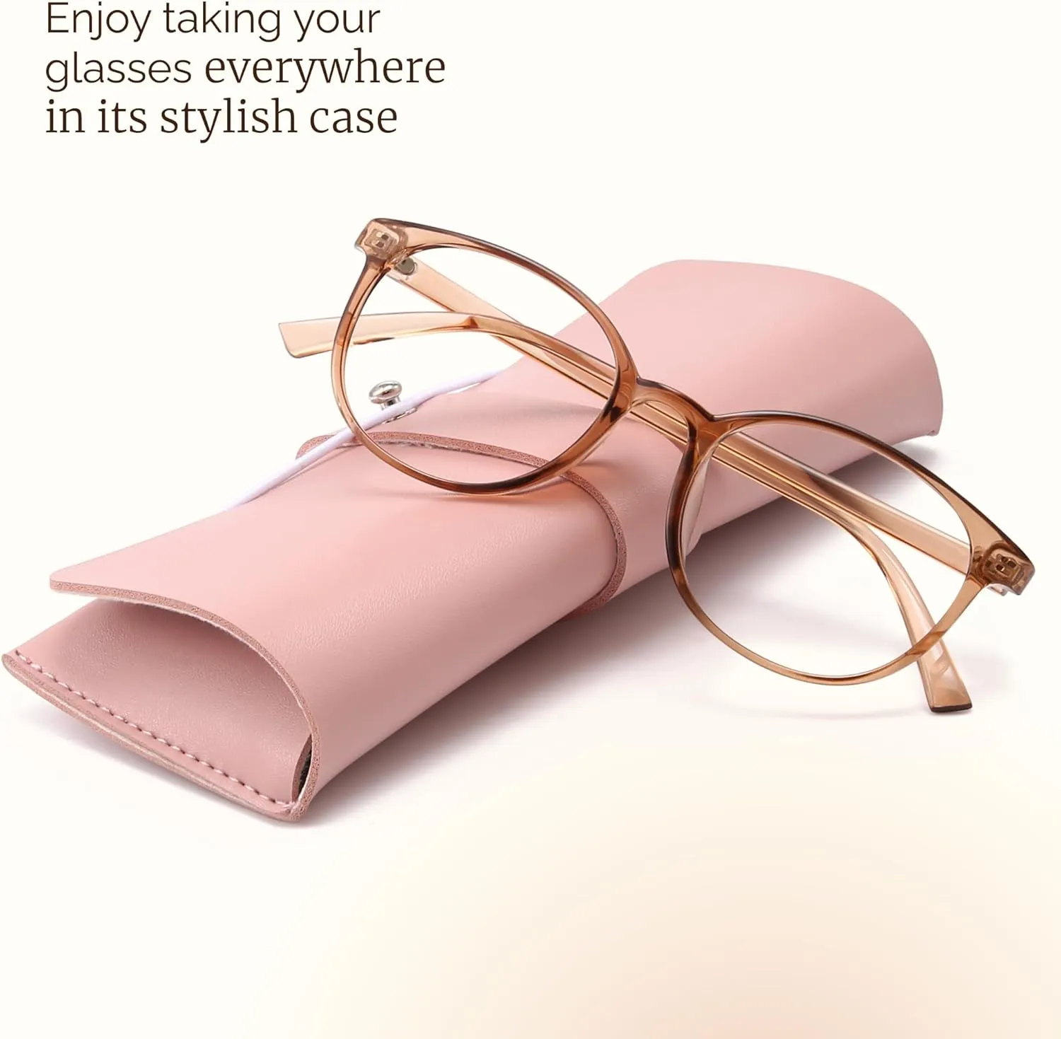 miyya Blue Light Blocking Glasses Women, Fashion Round Transparent Anti Blue Light Glasses with Anti Eyestrain & UV Glare