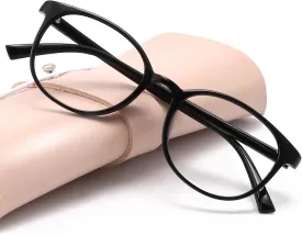miyya Blue Light Blocking Glasses Women, Fashion Round Transparent Anti Blue Light Glasses with Anti Eyestrain & UV Glare
