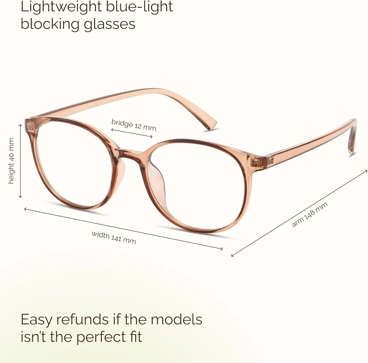 miyya Blue Light Blocking Glasses Women, Fashion Round Transparent Anti Blue Light Glasses with Anti Eyestrain & UV Glare