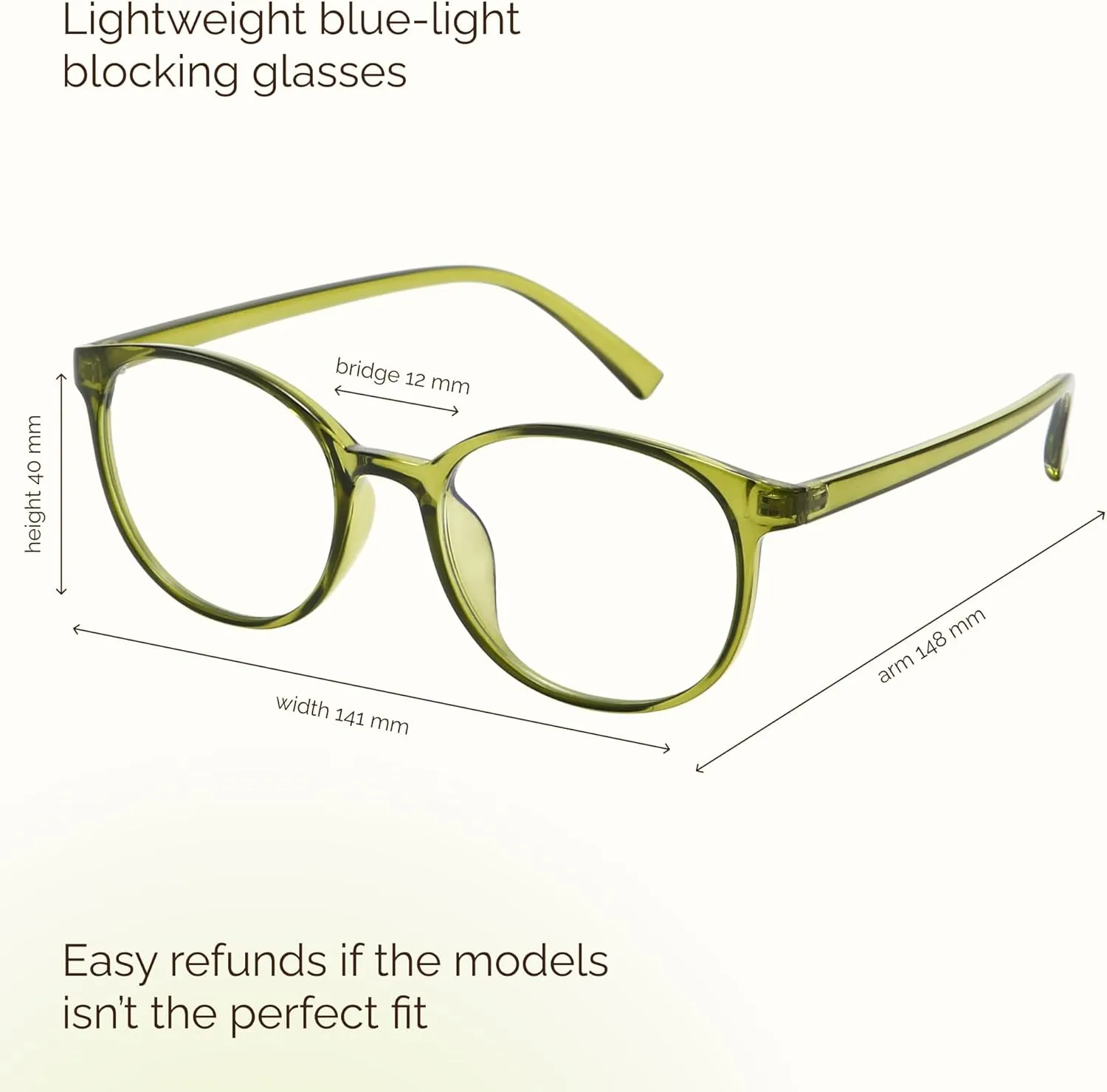 miyya Blue Light Blocking Glasses Women, Fashion Round Transparent Anti Blue Light Glasses with Anti Eyestrain & UV Glare