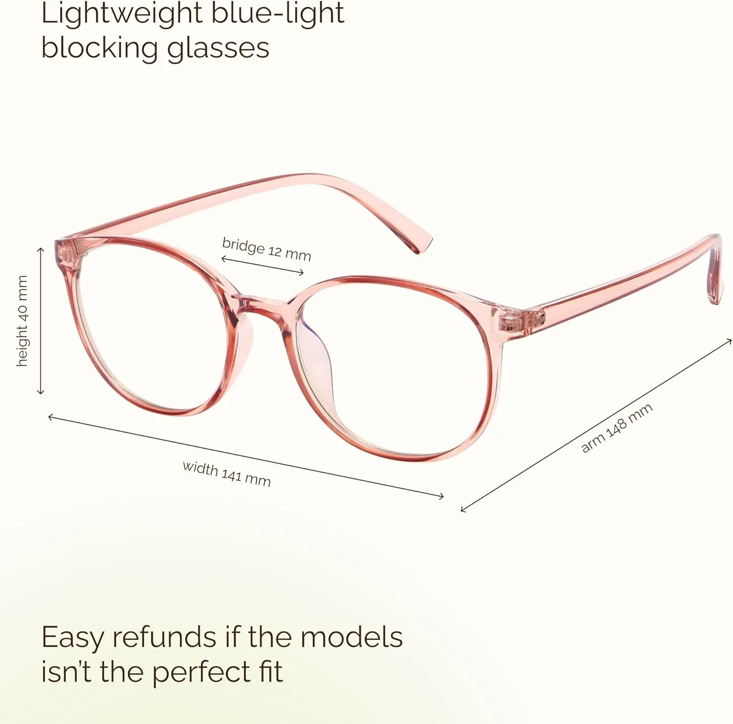 miyya Blue Light Blocking Glasses Women, Fashion Round Transparent Anti Blue Light Glasses with Anti Eyestrain & UV Glare