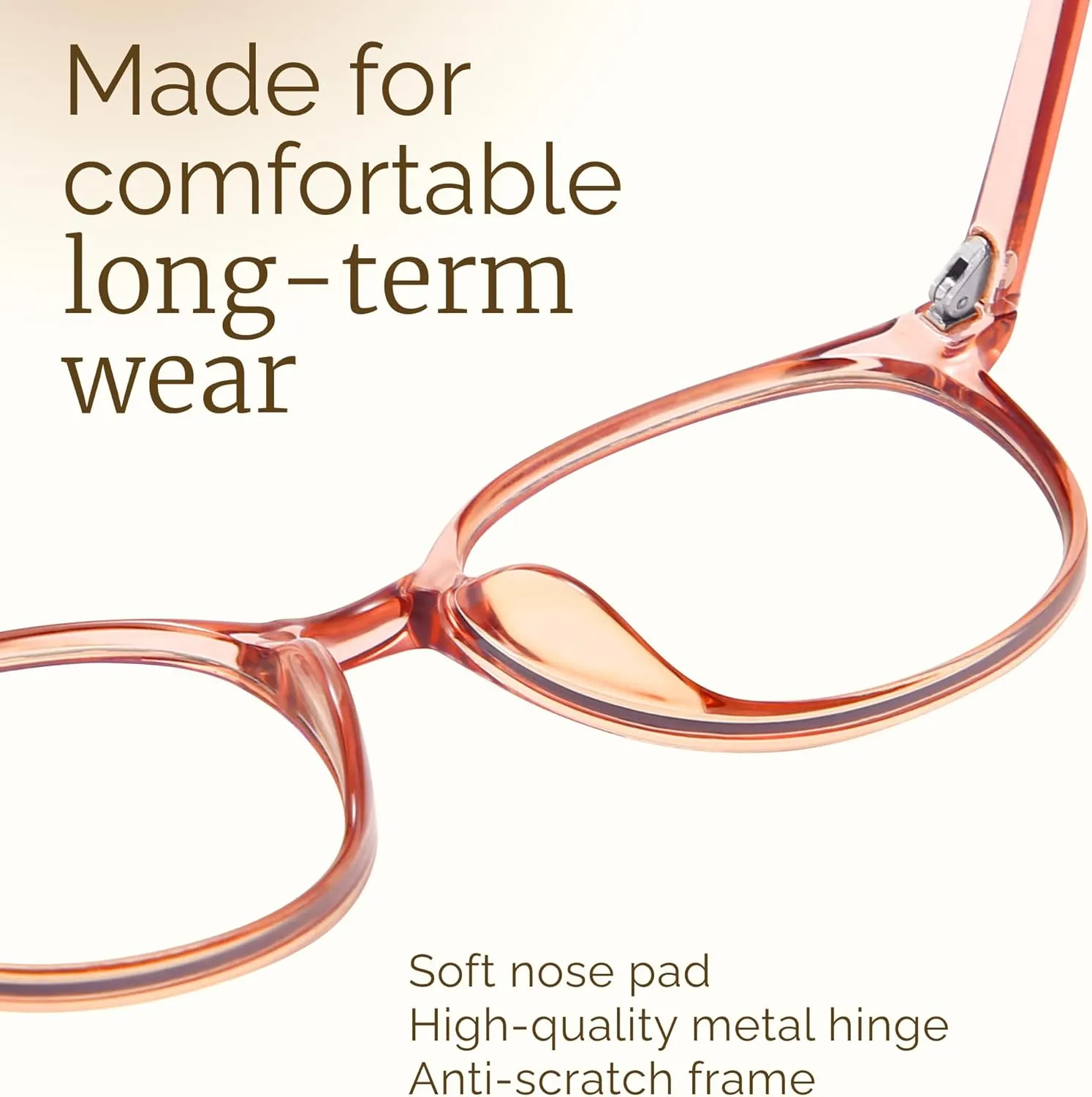 miyya Blue Light Blocking Glasses Women, Fashion Round Transparent Anti Blue Light Glasses with Anti Eyestrain & UV Glare