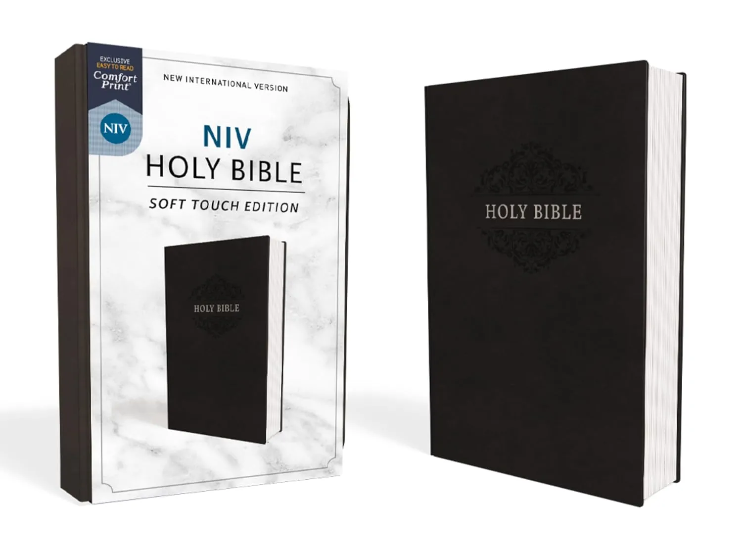 NIV, Holy Bible, Soft Touch Edition, Leathersoft, Black, Comfort Print Imitation Leather  August 21, 2018