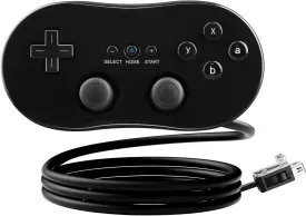 OSTENT Wired Classic Controller Gamepad Joystick for Nintendo Wii Remote Console Video Game Color Black