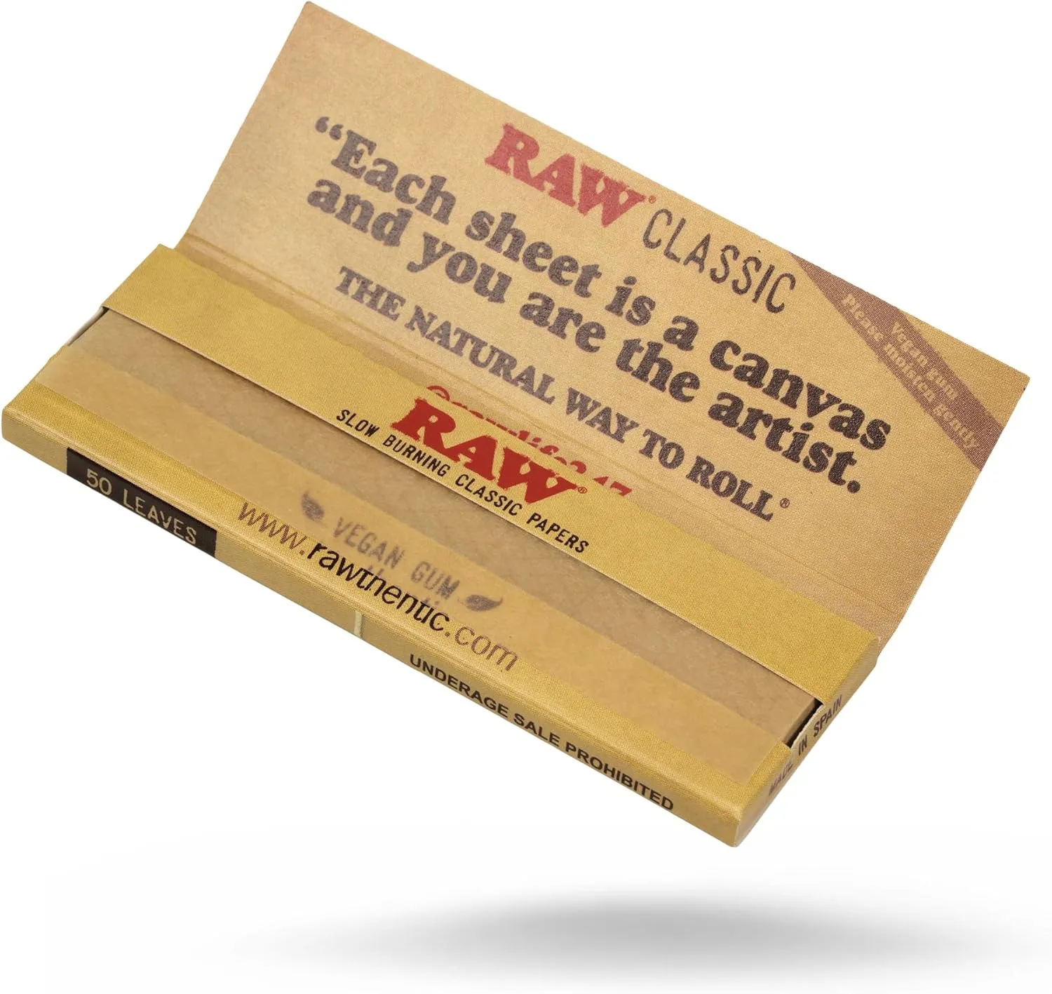 RAW Classic 1 1-4 Rolling Papers - 7 Pack - 50 Leaves per Pack - Includes Collectible Matte Black Murder'd Mini Tray Keychain
