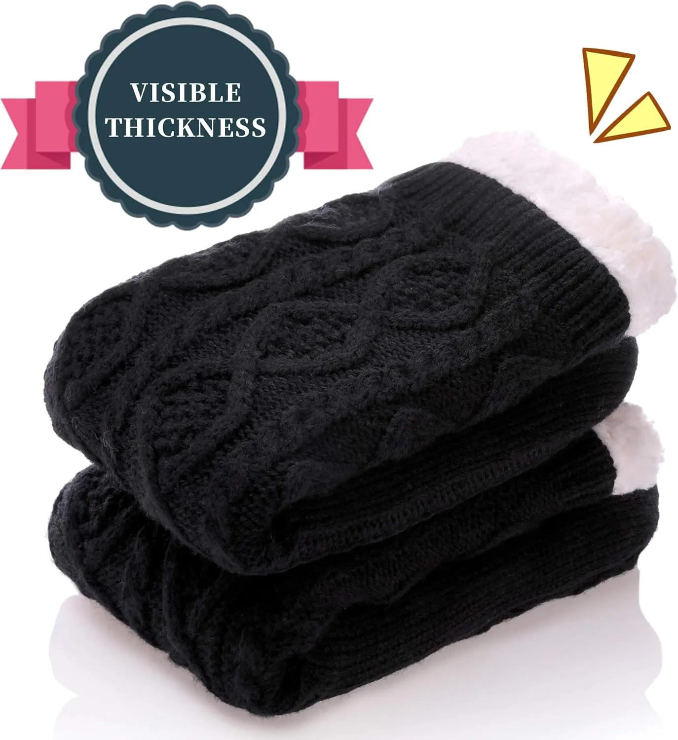 SDBING Women's Winter Super Soft Warm Cozy Fleece Lined Fuzzy Slipper Socks with Grippers