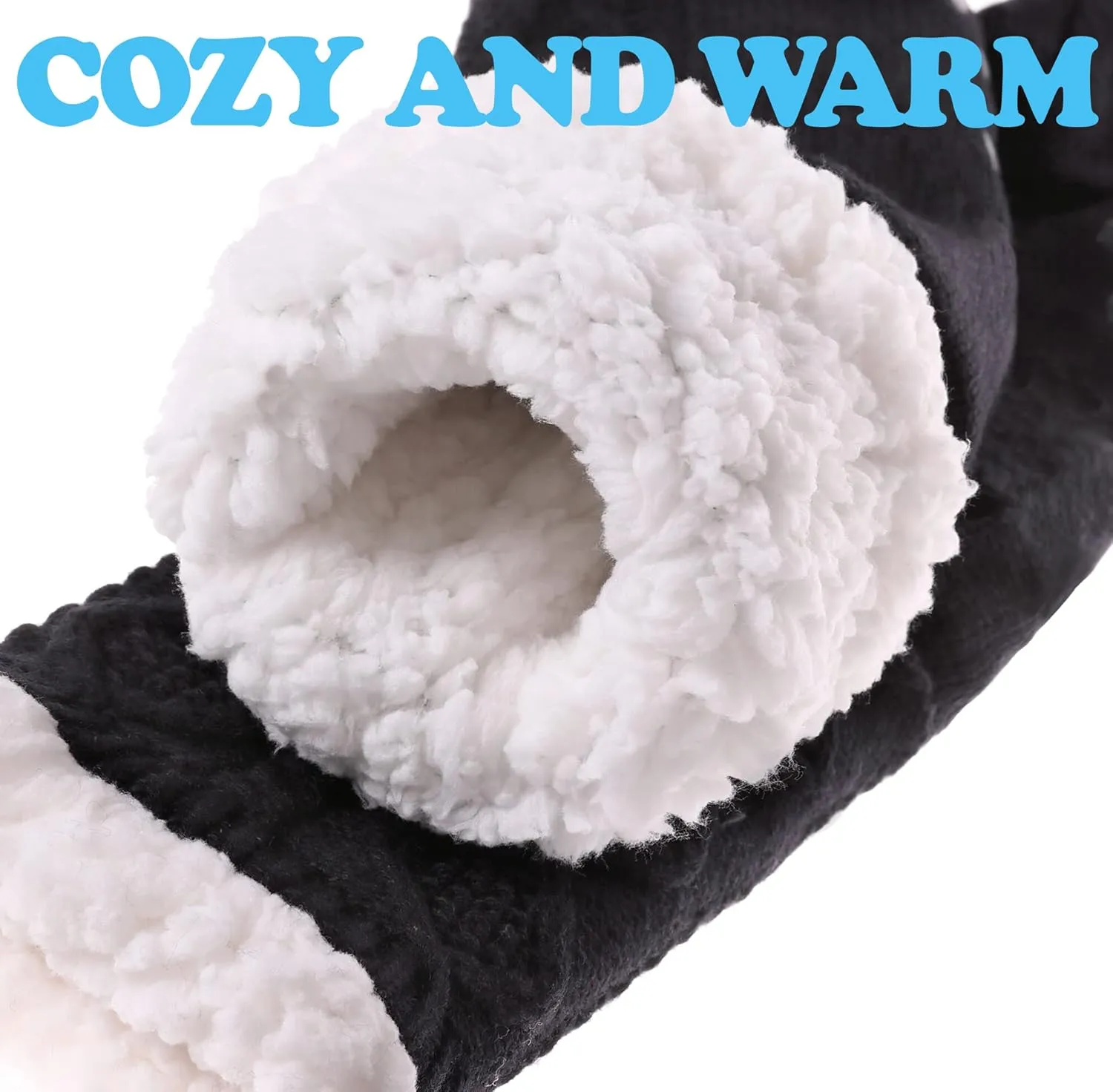 SDBING Women's Winter Super Soft Warm Cozy Fleece Lined Fuzzy Slipper Socks with Grippers