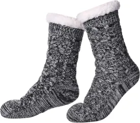 SDBING Women's Winter Super Soft Warm Cozy Fleece Lined Fuzzy Slipper Socks with Grippers