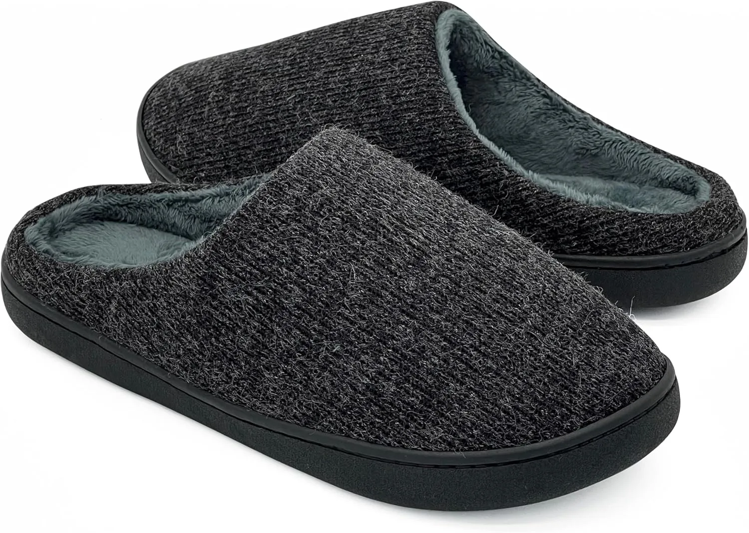 Slippers for Women Men Cozy Memory Foam Comfy Warm House Slippers Mens Non-Slip Indoor Outdoor Closed Toe Fuzzy Plush Lining Womans Scuff Shoes Size Men 4 / Women 5
