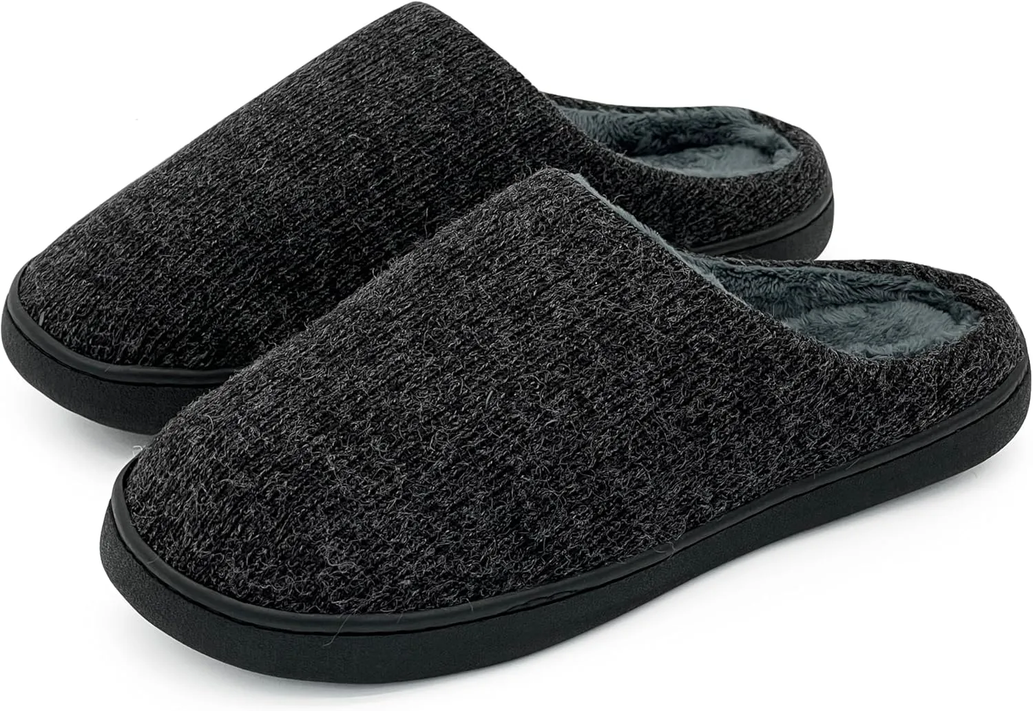 Slippers for Women Men Cozy Memory Foam Comfy Warm House Slippers Mens Non-Slip Indoor Outdoor Closed Toe Fuzzy Plush Lining Womans Scuff Shoes Size Men 4 / Women 5