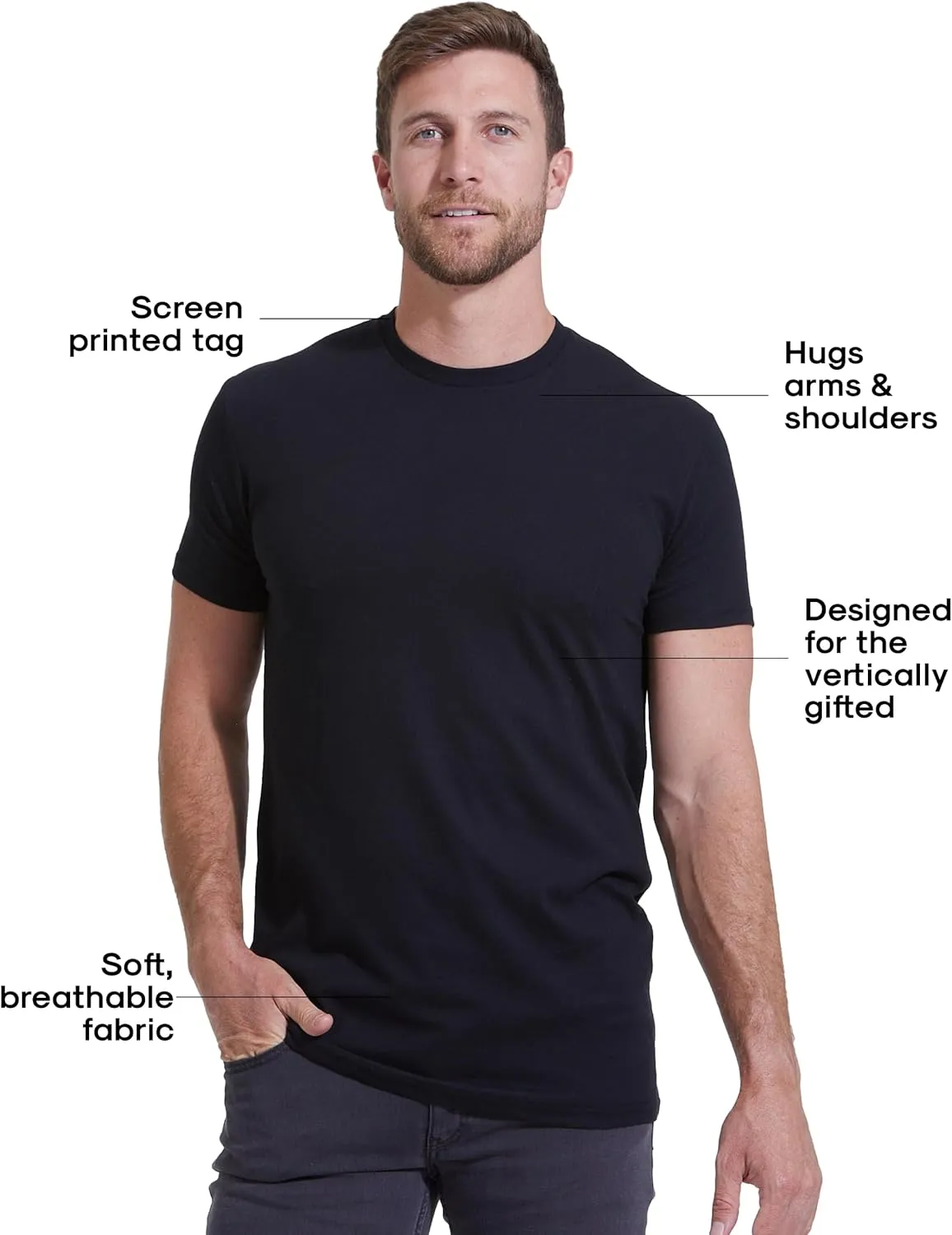 True Classic Mens T-Shirts - Short Sleeve Crew Neck Plain Novelty T Shirt for Men