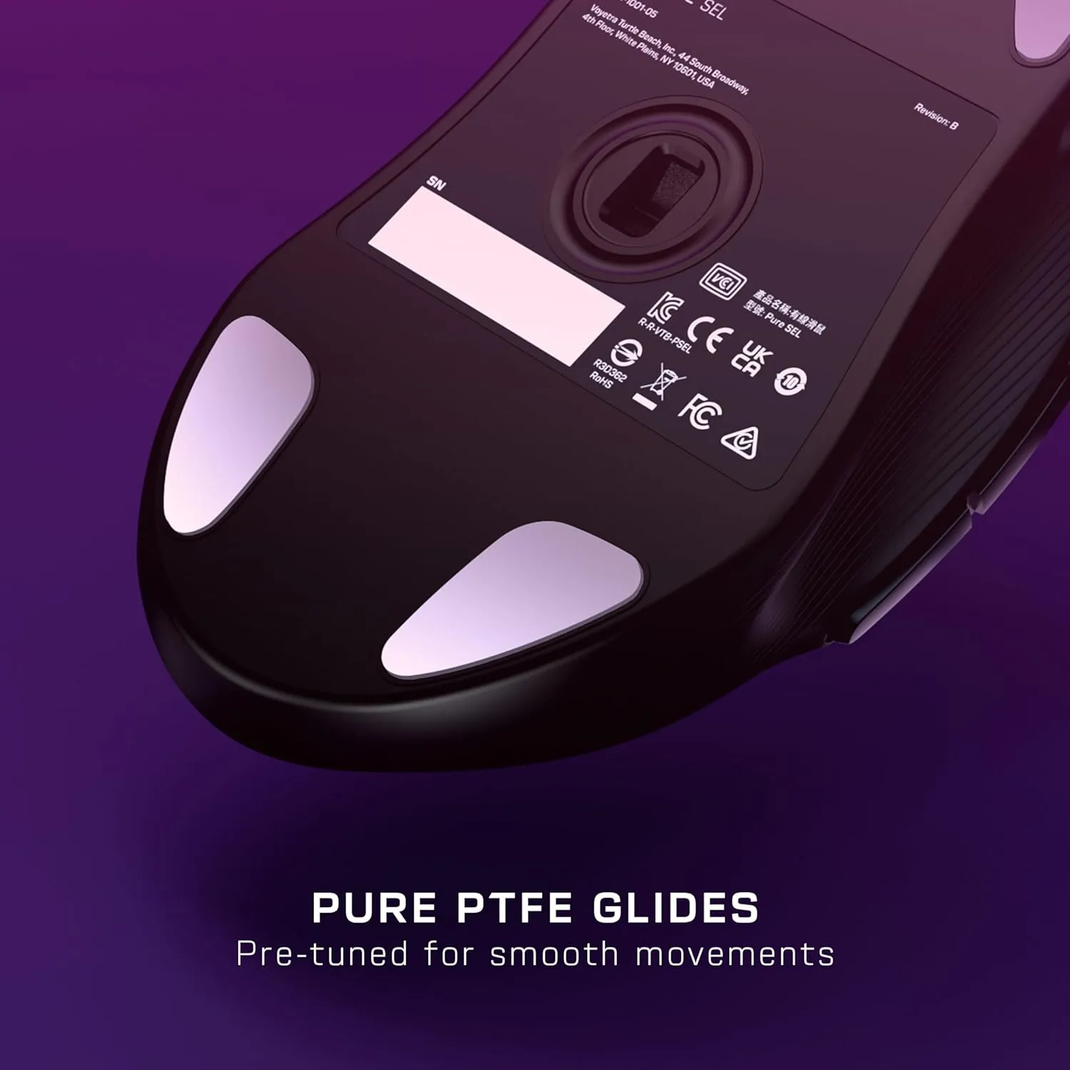 Turtle Beach Pure SEL - Ultra-Light Ergonomic RGB Gaming Mouse, 8K DPI Optical Sensor, Mechanical Switches, Pretension System, Pure PTFE Glides, RGB Illumination  Black