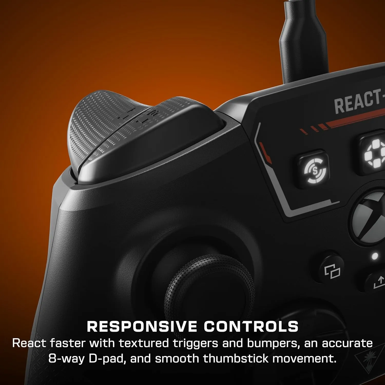 Turtle Beach REACT-R Controller Wired Game Controller  Xbox Series X, Xbox Series S, Xbox One & Windows  Audio Controls, Mappable Buttons, Textured Grips  Black