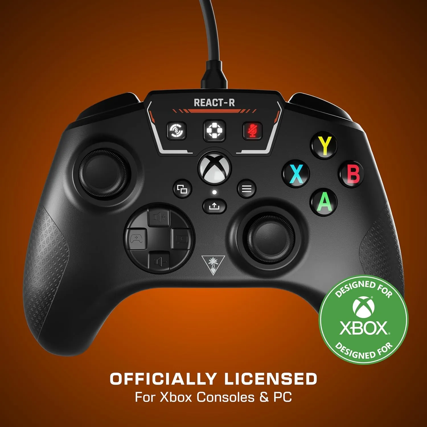 Turtle Beach REACT-R Controller Wired Game Controller  Xbox Series X, Xbox Series S, Xbox One & Windows  Audio Controls, Mappable Buttons, Textured Grips  Black