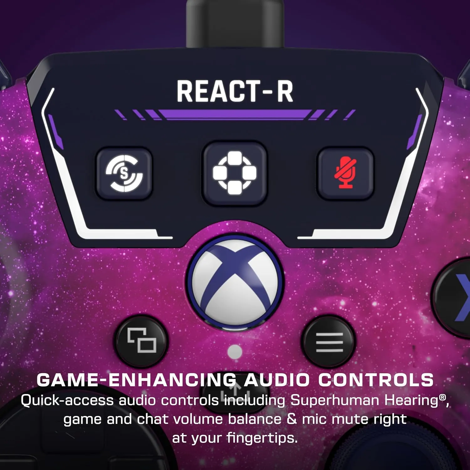 Turtle Beach REACT-R Wired Game Controller  Officially Licensed for Xbox Series X & S, Xbox One, and Windows 10|11 PCs  Nebula