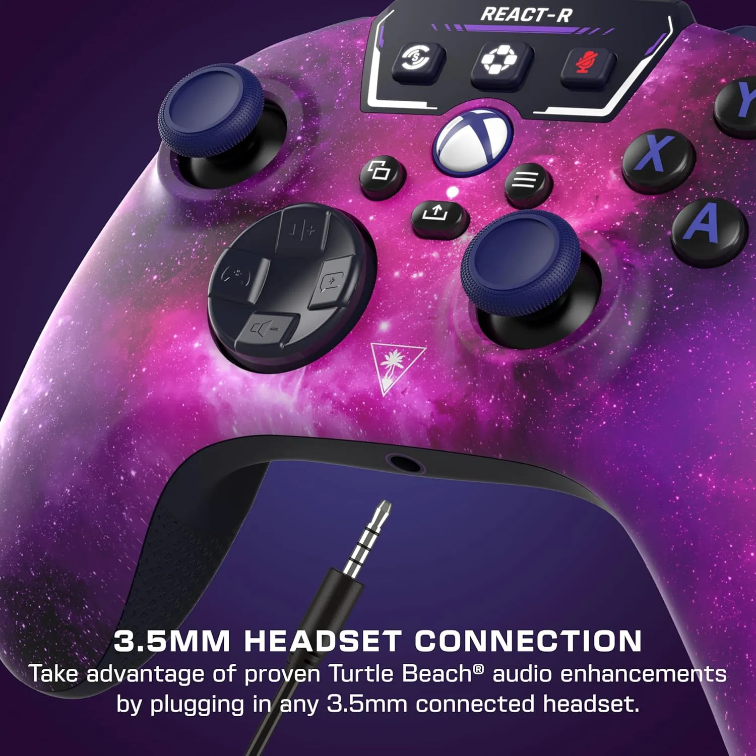Turtle Beach REACT-R Wired Game Controller  Officially Licensed for Xbox Series X & S, Xbox One, and Windows 10|11 PCs  Nebula