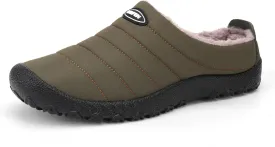 UBFEN Mens Womens Winter Warm Slippers with Fuzzy Plush Lining Slip on House Shoes Indoor Outdoor Anti-Skid Rubber Sole