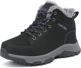 UIKGITP Womens Winter Sport Waterproof Boots Snow Boots Fur Lined Warm Ankle Boots Slip On Stylish Fuzzy Hiking Women Booties