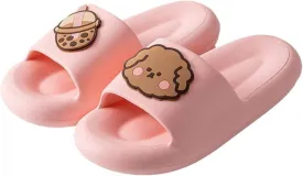 Ultra-soft cute boba dog slippers for men and women; Non Slip; Quick Drying; Thick Sole; Bathroom Swimming Beach Indoor and Outdoor