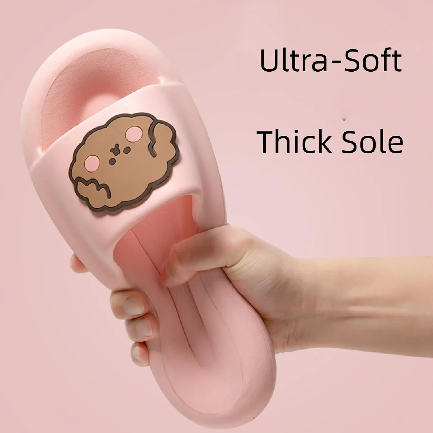 Ultra-soft cute boba dog slippers for men and women; Non Slip; Quick Drying; Thick Sole; Bathroom Swimming Beach Indoor and Outdoor