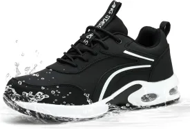 Waterproof Steel Toe Shoes for Women Non-Slip Puncture-Proof Work Safety Shoes Sneakers Comfortable Lightweight Fashion Footwear for Construction Industrial Shoes