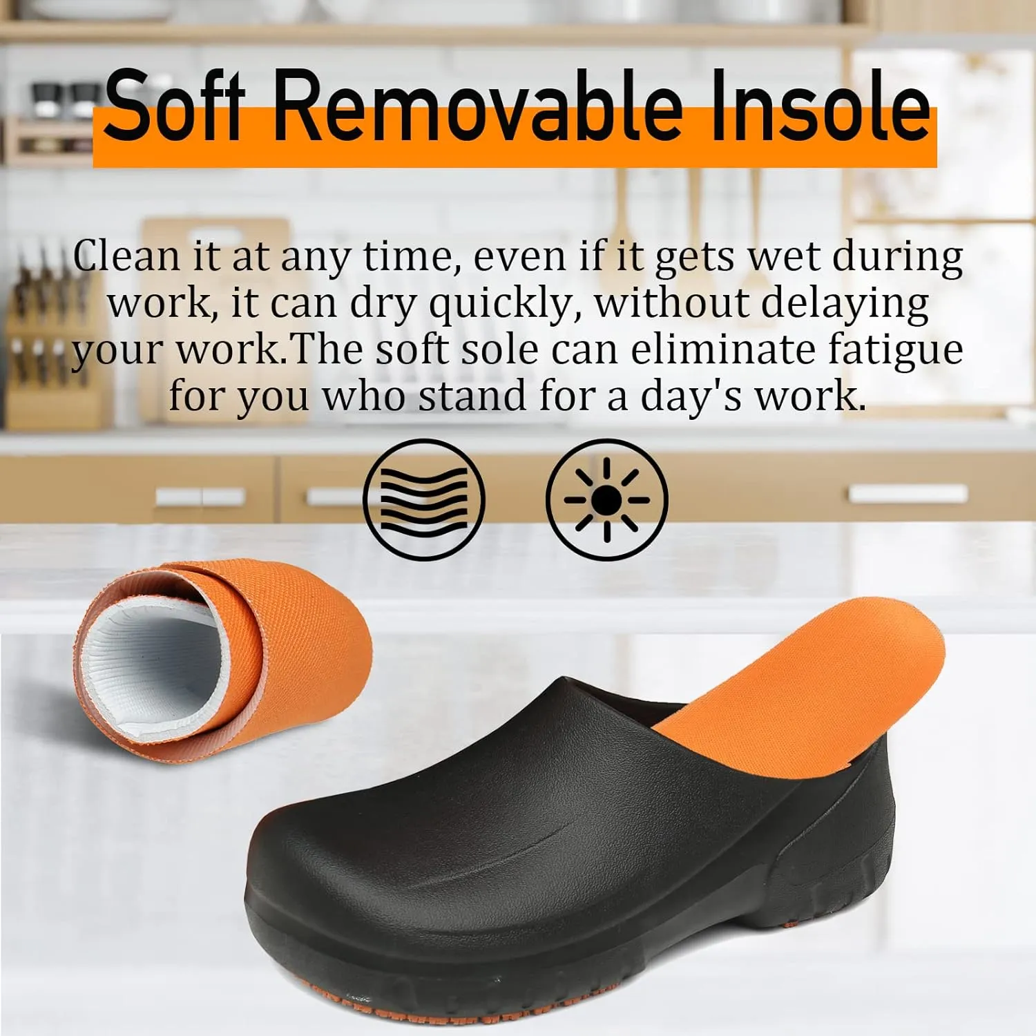 ZEENXIUYA Chef Shoes for Men Zapatos para Cocina Hombres Women Non Slip Waterproof Kitchen Work Clogs Comfortable Nursing Food Service Indoor and Outdoor Office Seaside Black